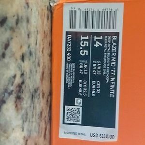 BLAZER MID '77 INFINITE MENS SIZE 14